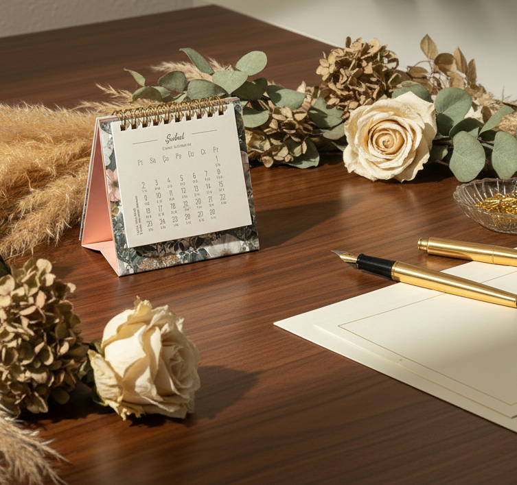 "Vintage Bloom" Mini-Tischkalender 2026