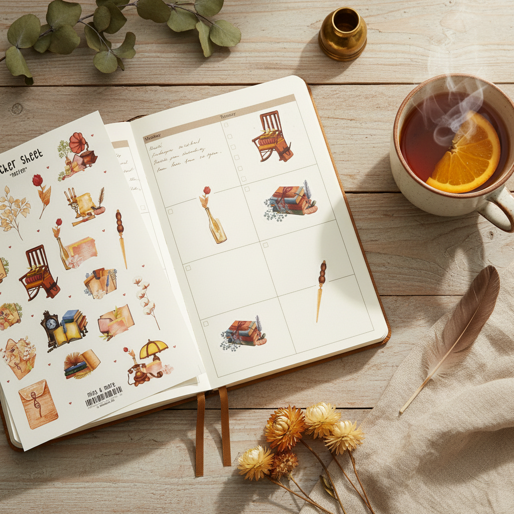 Stickerbogen "Nesren" – Nostalgie & Vintage-Zauber