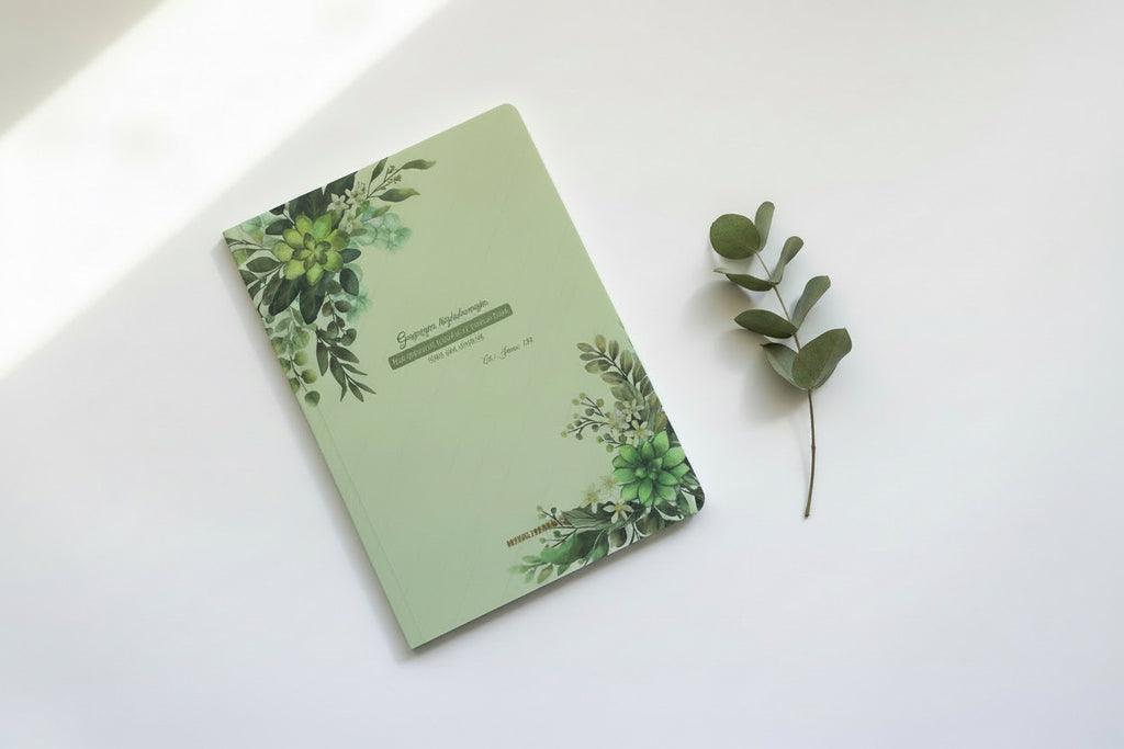 Aesthetic Notebook – Floral Green Edition