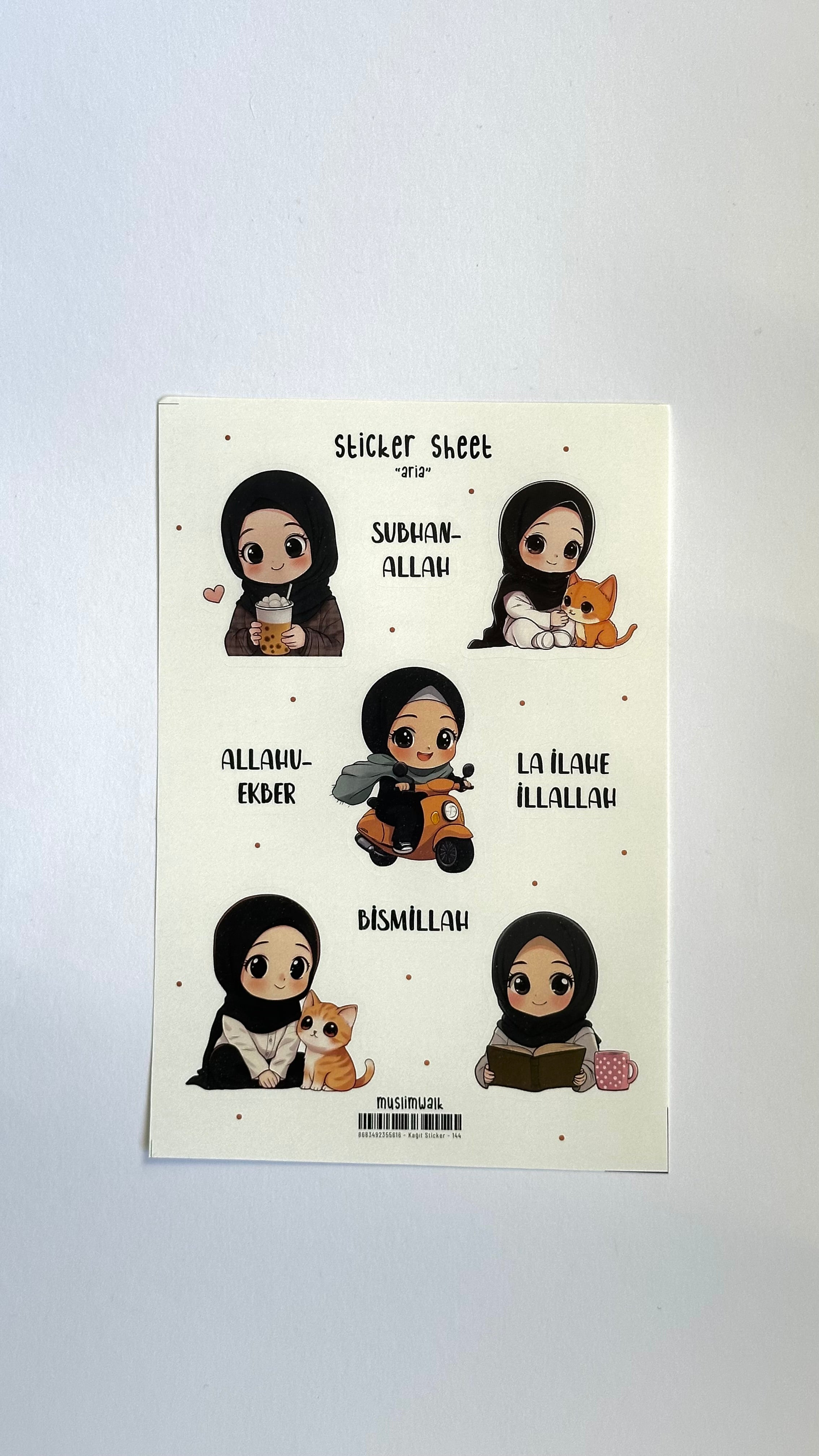 Stickerbogen "Aria" – Herzliche Alltagsbegleiter im Chibi-Stil