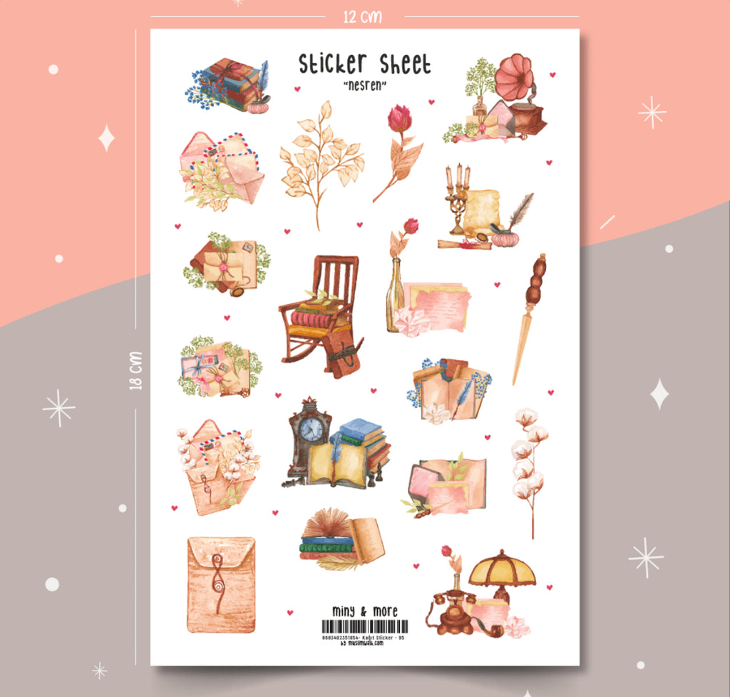 Stickerbogen "Nesren" – Nostalgie & Vintage-Zauber